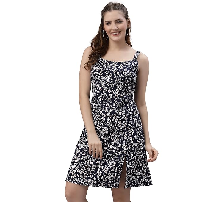 OOMPH! Dress for Women Stylish| Summer Vacation Style |Floral Print Spaghetti Strap |Mini DressFor Women's & Girl's |Lightweight Flared Dress for Casual & Holiday Wear 3.5 3.5 out of 5 stars 365 ratings - Image 2